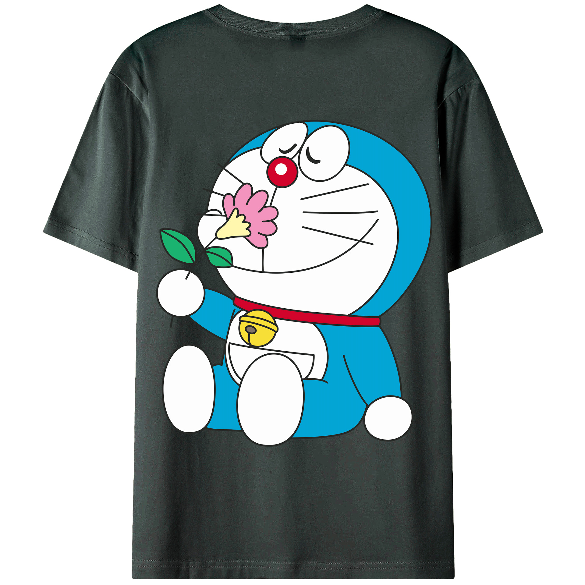 （画像用） ドラえもん Doraemon 綿100％ メンズ半袖Tシャツ（バックプリント） 通気性